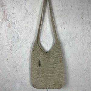 The Sak Women's Crochet Bag Sachet Purse Shoulder Bag Beige Knit